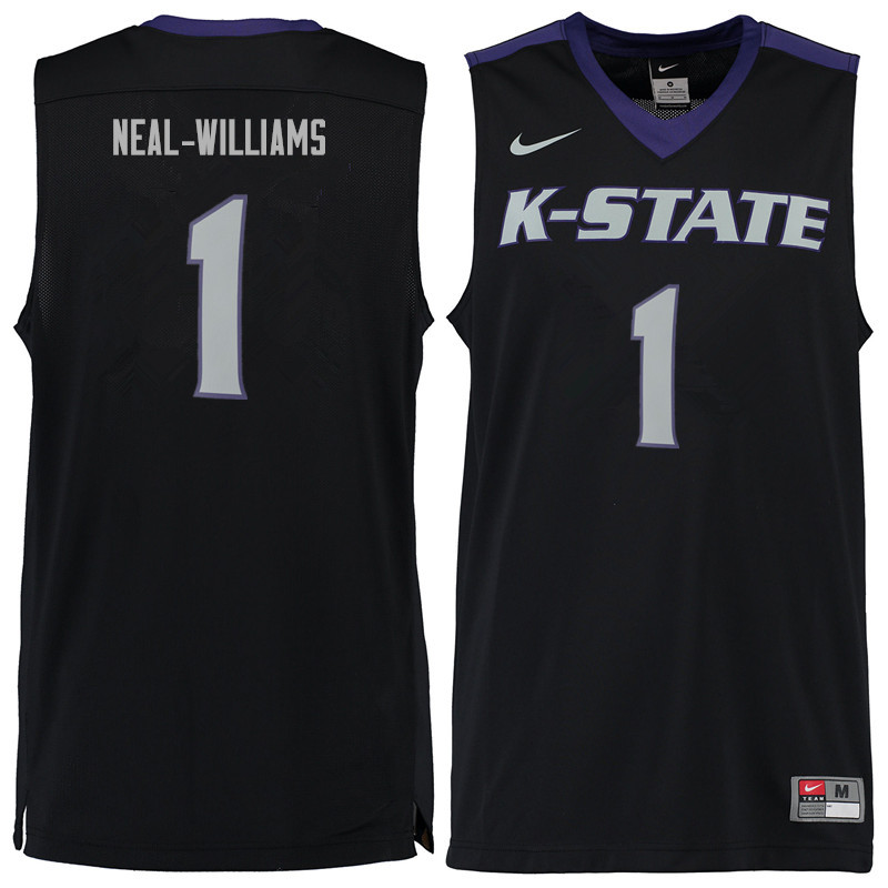 Men #1 Shaun Neal-Williams Kansas State Wildcats College Basketball Jerseys Sale-Black - Click Image to Close